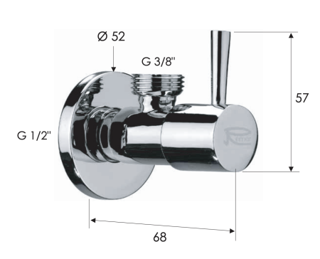 Запорный вентиль 1/2*3/8 Remer 128L1238