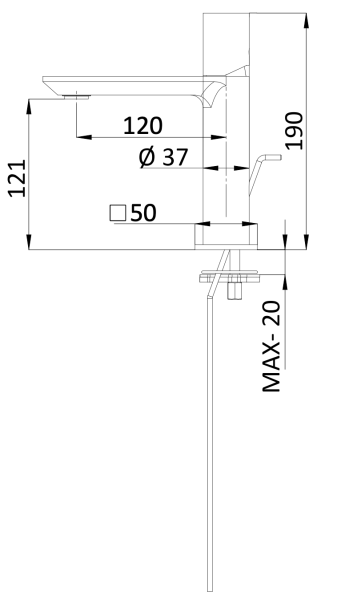 Смеситель для раковины Remer Edge EG710NO, черный матовый