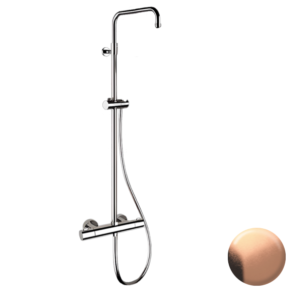 Душевая система термостатическая Remer Elegance EQ32ASSDRP, медь брашированная (RP)