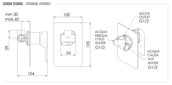 Смеситель для душа Remer Infinity I30BO, белый матовый