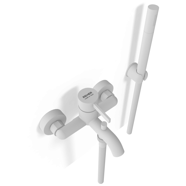 Смеситель для ванны Remer Metrica MC02BO, белый матовый