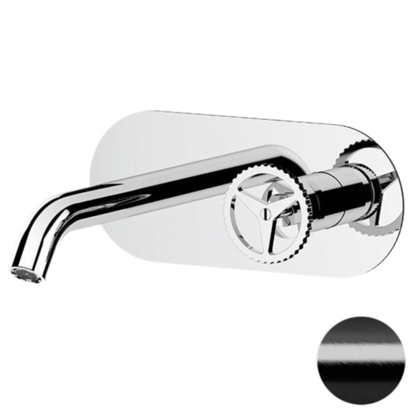 Смеситель для раковины Remer Chrono CH15WBCFP, черный брашированный хром