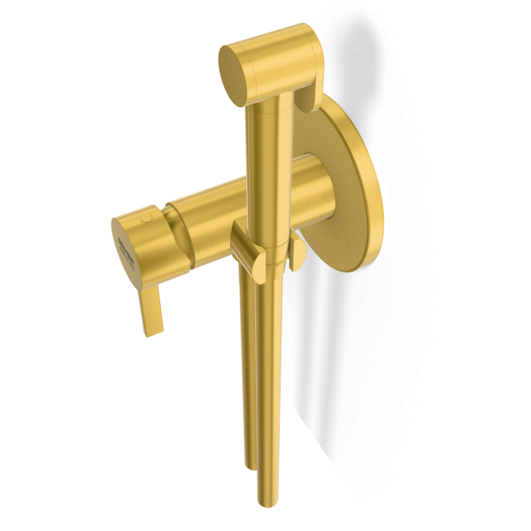 Гигиенический душ со смесителем Remer Metrica MC65WBG, золото брашированное