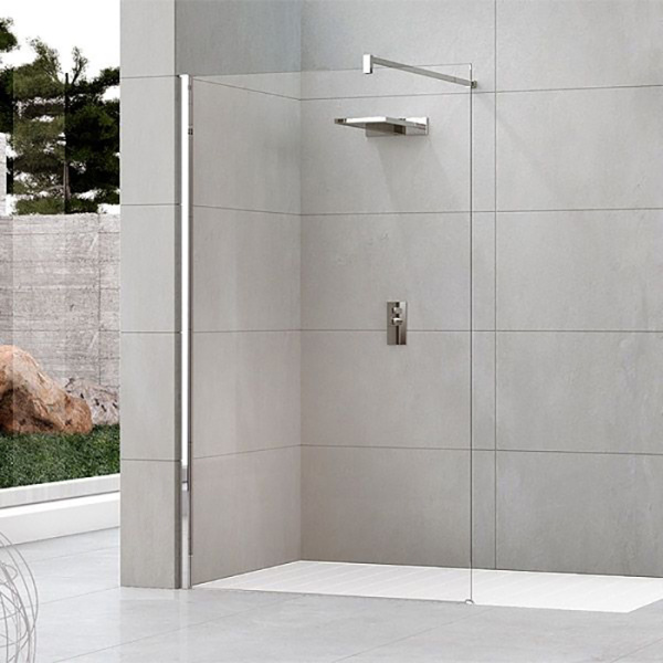 Душевое ограждение Walk-In 80 см (77-80х200) Novellini Kuadra H KUADH80-1Z, профиль Inox, стекло прозрачное CrystalClear
