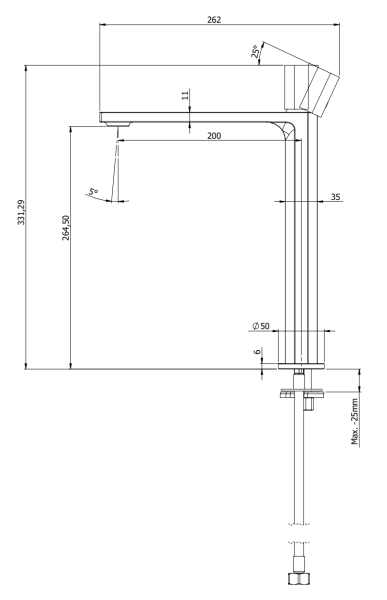 Смеситель для раковины Remer Ottagono ON11LXLGM, оружейная сталь PVD