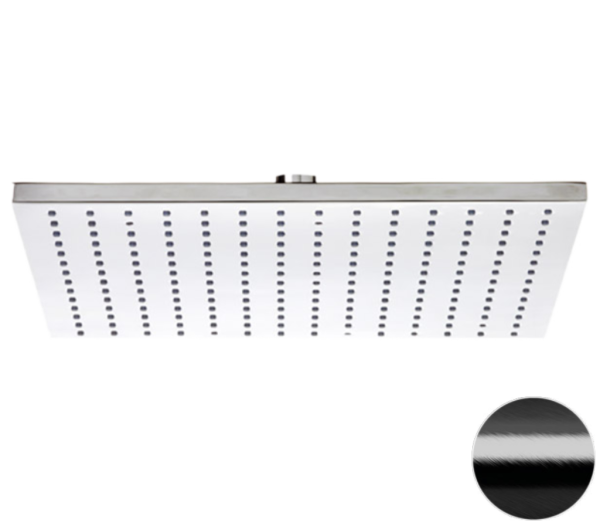 Верхний душ с шарнирным соединением 30 см Remer 359SSLCFPX, черный брашированный хром