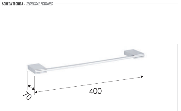Полотенцедержатель 40 см Remer Flat FT40CR