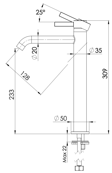 Смеситель для раковины Remer Metrica MC11LXLBR, бронза масляная