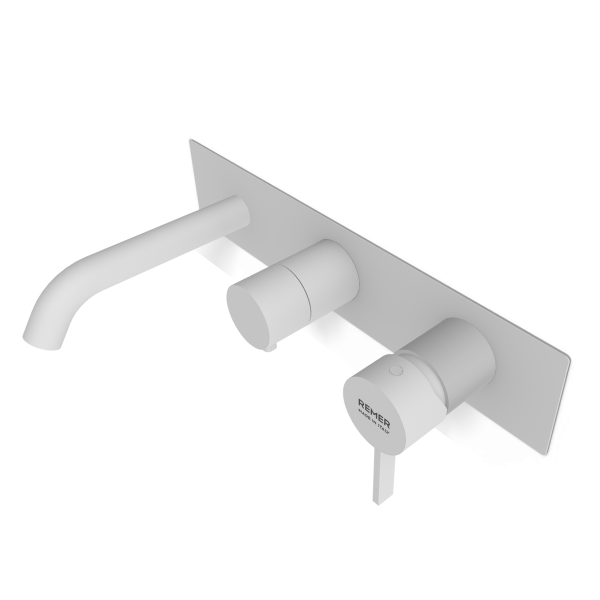Смеситель для ванны Remer Metrica MC54D3WBBO, белый матовый