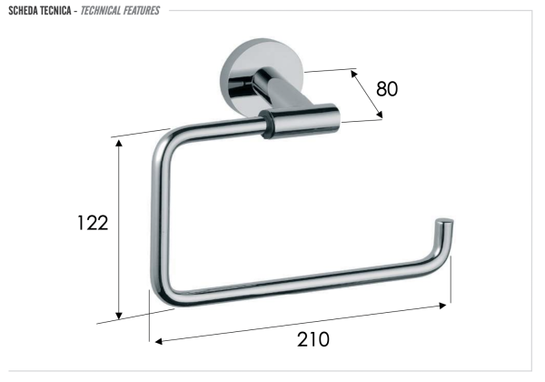 Полотенцедержатель Remer Guest GS44DO, золото глянцевое