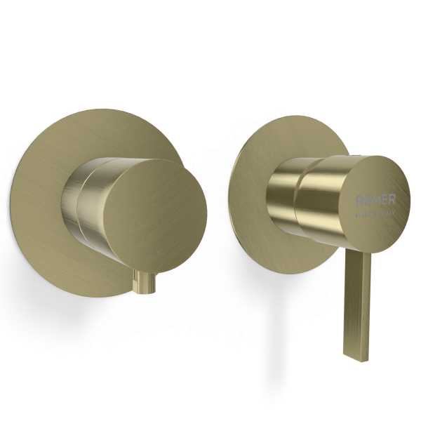 Смеситель для душа Remer Metrica MC93ZPWBCH, шампань брашированная PVD