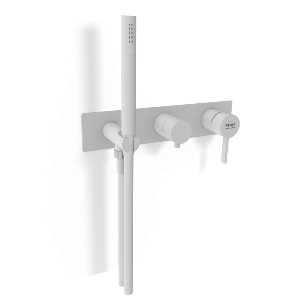 Смеситель для душа Remer Metrica MC97D3WBBO, белый матовый