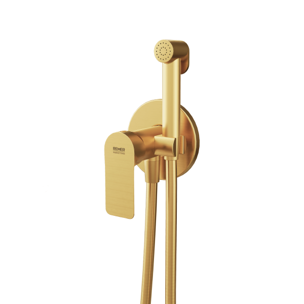 Гигиенический душ со смесителем Remer Infinity I65WBG, золото брашированное