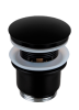 Донный клапан с переливом 1”1/4 Remer 905CC2114NO, черный матовый