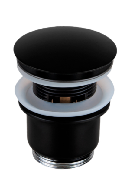 Донный клапан с переливом 1”1/4 Remer 905CC2114NO, черный матовый
