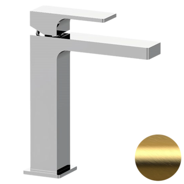 Смеситель для раковины Remer Absolute AU12ABG, золото брашированное