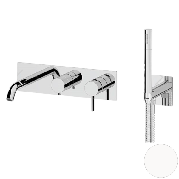 Смеситель для ванны Remer Metrica MC53D2WBBO, белый матовый