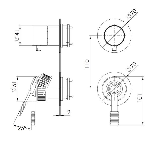Смеситель для душа Remer Atelier AL93PWBBO, белый матовый