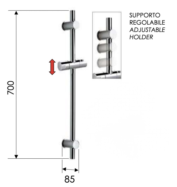 Душевая стойка 70 см Remer 317GXV, сталь