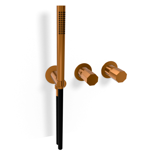 Смеситель для душа Remer Ottagono ON97D3PWBCU, медь брашированная PVD