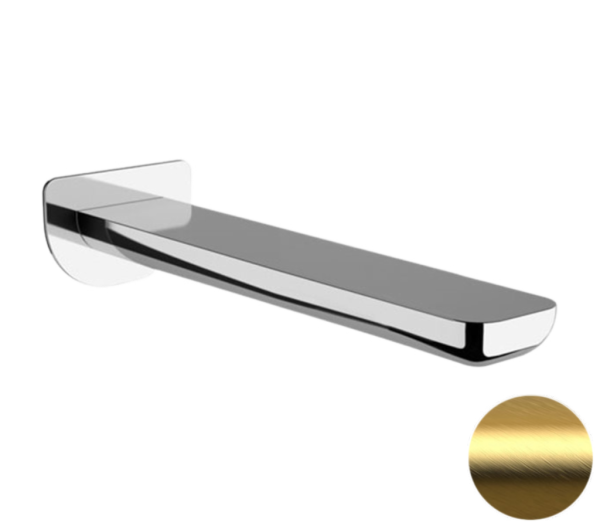 Излив настенный 23 см Remer Infinity 91ILBG, золото брашированное