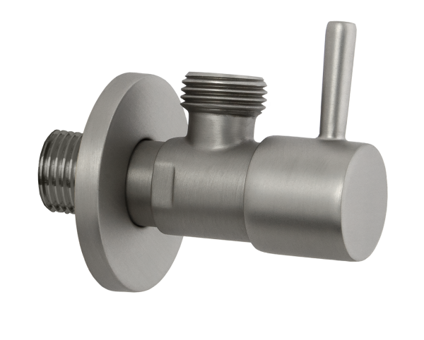 Запорный вентиль 1/2*1/2 Remer 128L1212NPO, никель матовый брашированный
