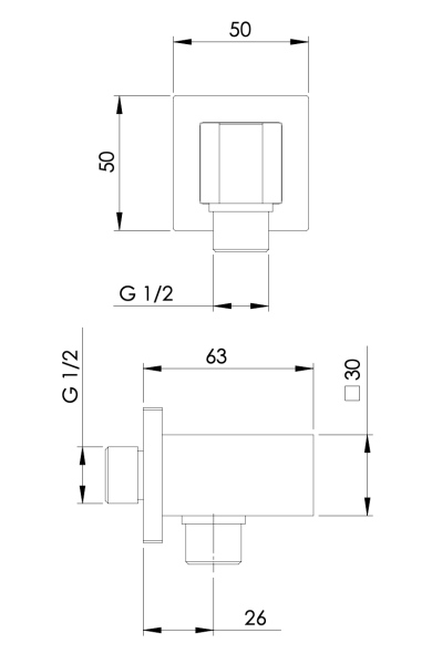 Держатель ручного душа с подключением шланга Mariani B00242PA