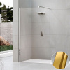 Душевое ограждение Walk-In 80 см (77-80х200) Novellini Kuadra H KUADH80-1P, профиль Brushed Gold, стекло прозрачное CrystalClear
