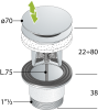 Донный клапан с переливом для ванны click-clack 1”1/2 OMP Tea Clicker 8334.060.6.XD, белый матовый