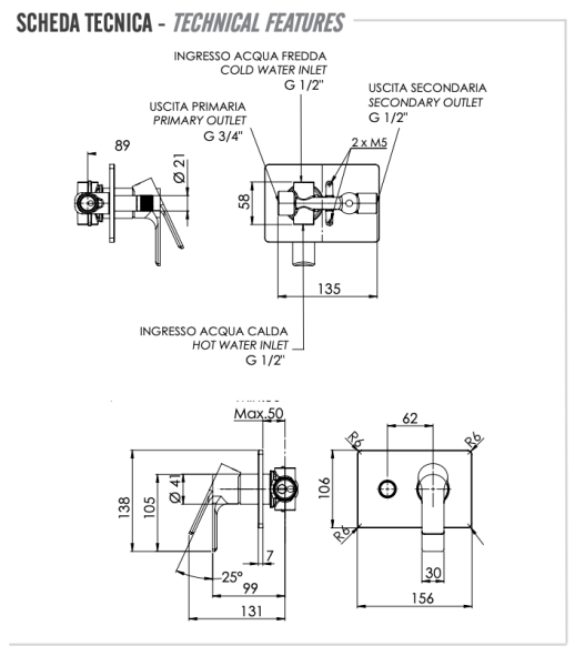 Смеситель для душа Remer Energy EY09HRGNO, черный матовый