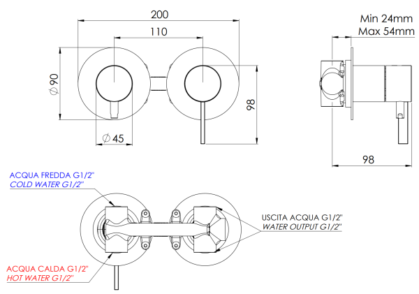 Смеситель для душа Remer Metrica MC92ZP