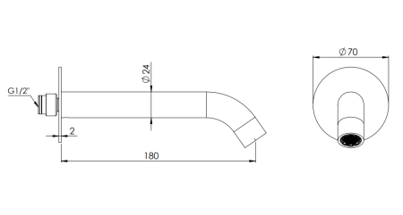 Излив  Mariani Next B14130NXCL, черный матовый