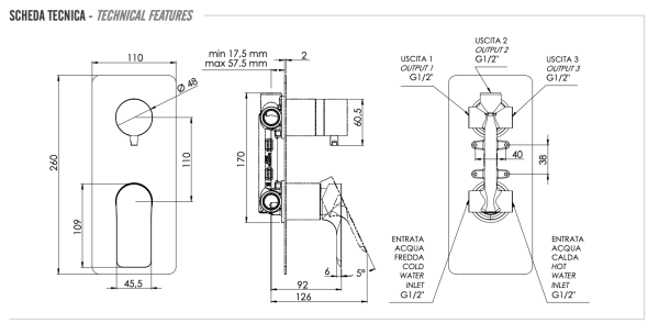 Смеситель для душа Remer Infinity I93