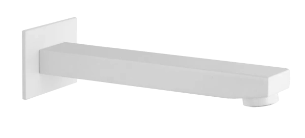 Излив настенный 18 см Remer Qubika 91QBO, белый матовый