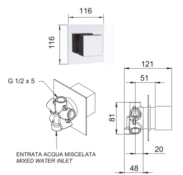 Дивертер на 5 выходов Remer Qubika Q34DEV5