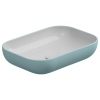 Раковина накладная биколор 60x42 см GSG Ceramic Design Easy EALAVRE60BI000/037, White/Ice Matt