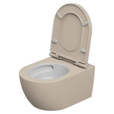 Чаша подвесного унитаза биколор со смывом Eco Clean (торнадо) GSG Ceramic Design Like LKWCSOECBI000/034, White/Sabbia Matt