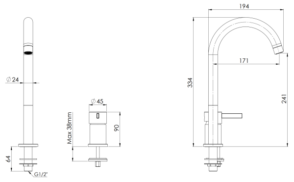 Смеситель для раковины Remer Metrica MC57LNZ, никель брашированный PVD