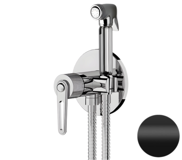 Гигиенический душ со смесителем Daniel Brooklyn BY645DCZ15, чёрный матовый