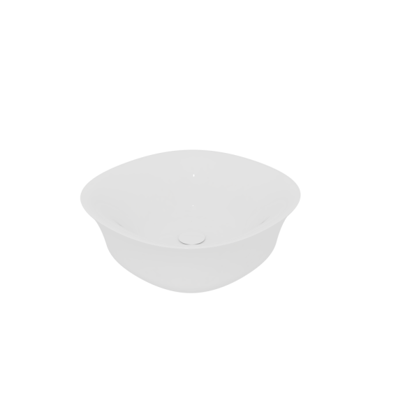 Раковина накладная 42 см GSG Ceramic Design Flut FLLAVFSQU42000, белый глянцевый