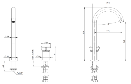 Смеситель для раковины Remer Element ET57L