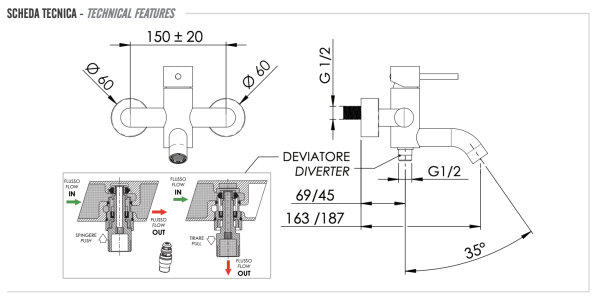 Смеситель для ванны Remer X Style X05DO, золото глянцевое