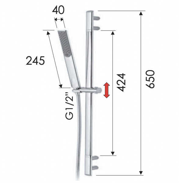 Душевая стойка с ручным душем и шлангом Remer Infinity 317V317RV