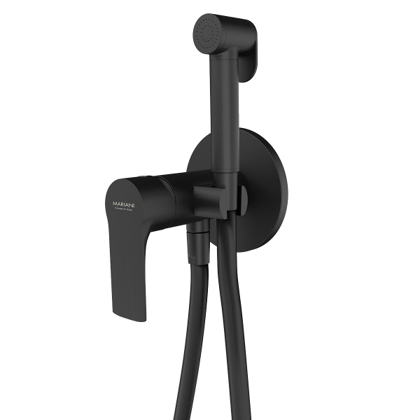 Гигиенический душ со смесителем Mariani Kali B14185KLW, черный матовый