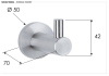 Крючок Remer Minimal INOX Mi50INOXCR, нержавеющая сталь