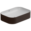 Раковина накладная биколор 60x42 см GSG Ceramic Design Easy EALAVTP60BI000/035, White/Cacao Matt