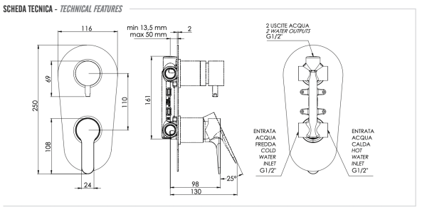 Смеситель для душа Remer Winner W92
