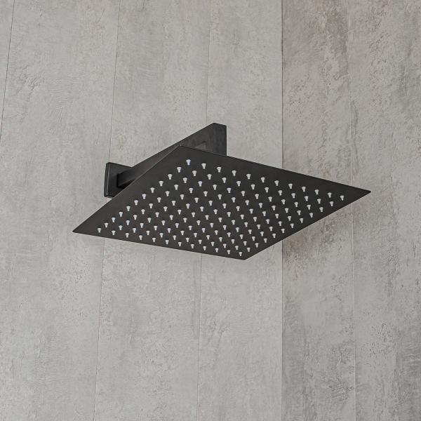 Верхний душ 30х30 см с кронштейном 30 см Mariani B1415Q0500, черный матовый