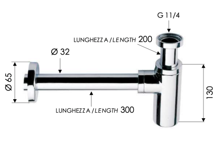 Сифон 1”1/4 Remer 958LBG, золото брашированное