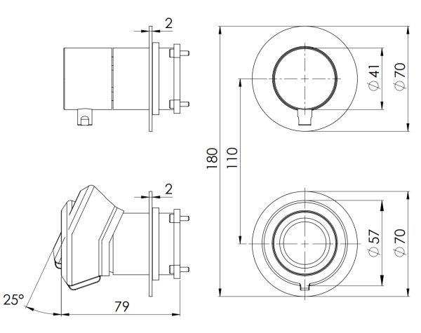 Смеситель для душа Remer Element ET93PWB